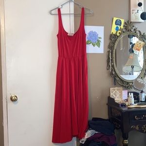 Red stretchy Reformation Jeans dress